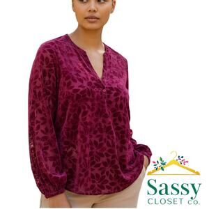 Torrid Burnout Purple Top Size 0 (US 12) RN#148862 Viscose/Nylon ✨